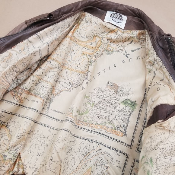 VTG 90's 80's G-III Global Identity Brown Leather Heavyweight Bomber Jacket - Picture 8 of 9